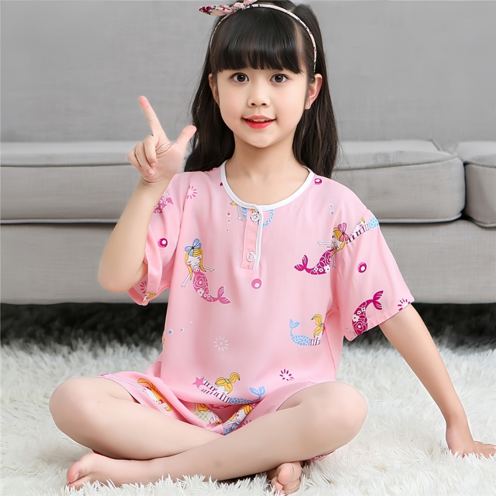 BABY STARSHOP เสื้อผ้าเด็กน่ารัก ชุดนอนเด็ก ชุดเด็กคู่ชายหญิง 💖 สส 90-150CM ลายน่ารักเกินต้าน ระบายอากาศได้ดี M-025 - รูปที่ 5