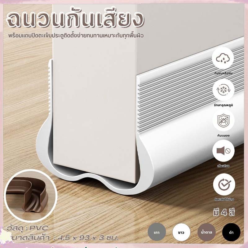 [กทมจัดส่ง]แถบปิดผนึกด้านล่างประตูพีวีซีแบบยืดหยุ่น 93CM แบบสอด แถบกันเสียงตะเข็บประตู กันแมลง กาวในตัว กันน้ำ