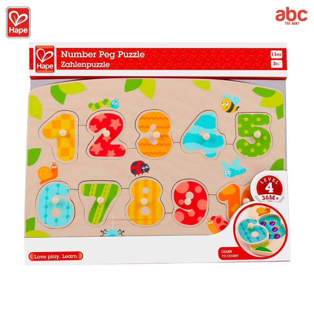 Hape ของเล่นไม้ ปริศนา ตัวเลข Number Peg Puzzle ของเล่น เด็ก เสริมพัฒนาการ สำหรับเด็ก 3 ปีขึ้นไป รูปที่ 3