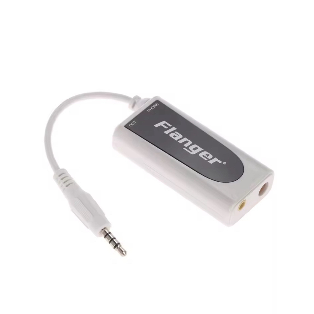 Flanger ตัวแปลงขั้วต่อกีตาร์ FC-21กีต้าร์ไฟฟ้าเบสเป็นอะแดปเตอร์สำหรับแท็บเล็ตโทรได้เคลื่อนที่พร้อมปล