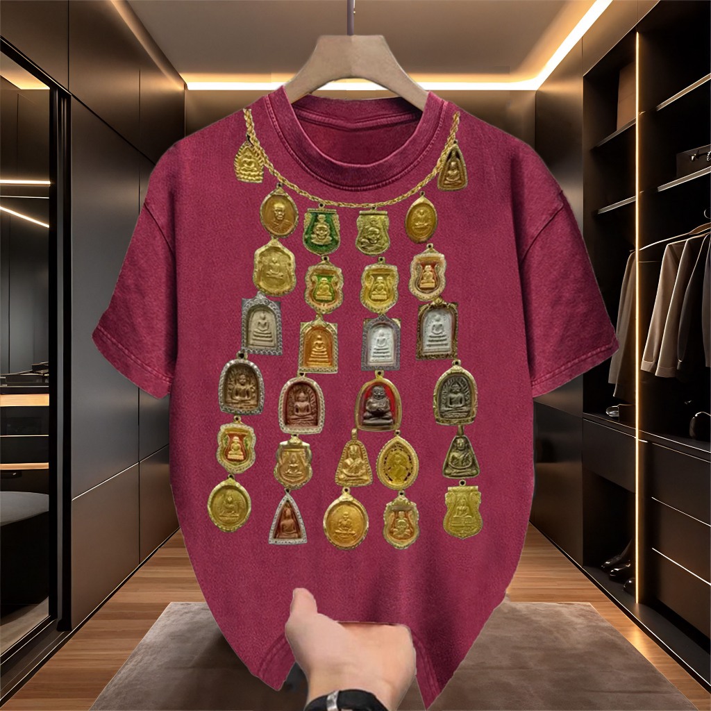 Basi เสื้อยืด Oversize คอตตอน100% เกรดพรีเมียม ไม่หดตัว – ลาย Amulet necklace ราคา ถูกที่สุด ดีลบีเคเค แกลเลอรีภาพที่ 7