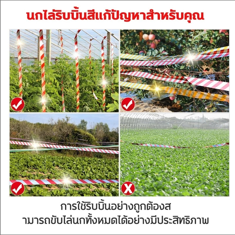 เทป ไล่นก เทปสะท้อนแสง ริบบิ้น สะท้อนแสง เรืองแสง รูปที่ 7