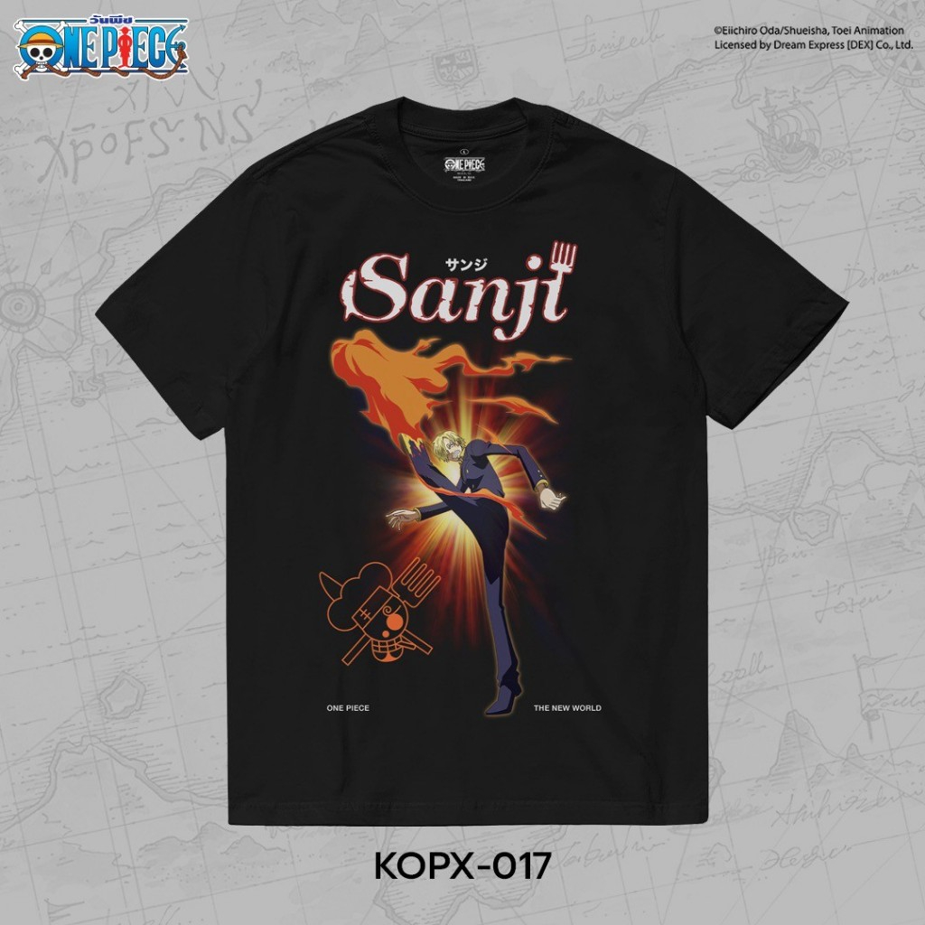 Power 7 Shop เสื้อยืดการ์ตูน ลาย วันพีช “Sanji” ลิขสิทธ์แท้ One Piece T-shirts (KOPX-017)