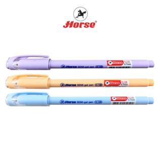 Horse (ตราม้า) ปากกาเซมิเจล แบบปลอก สีพาสเทล H-148 ตราม้า 0.…