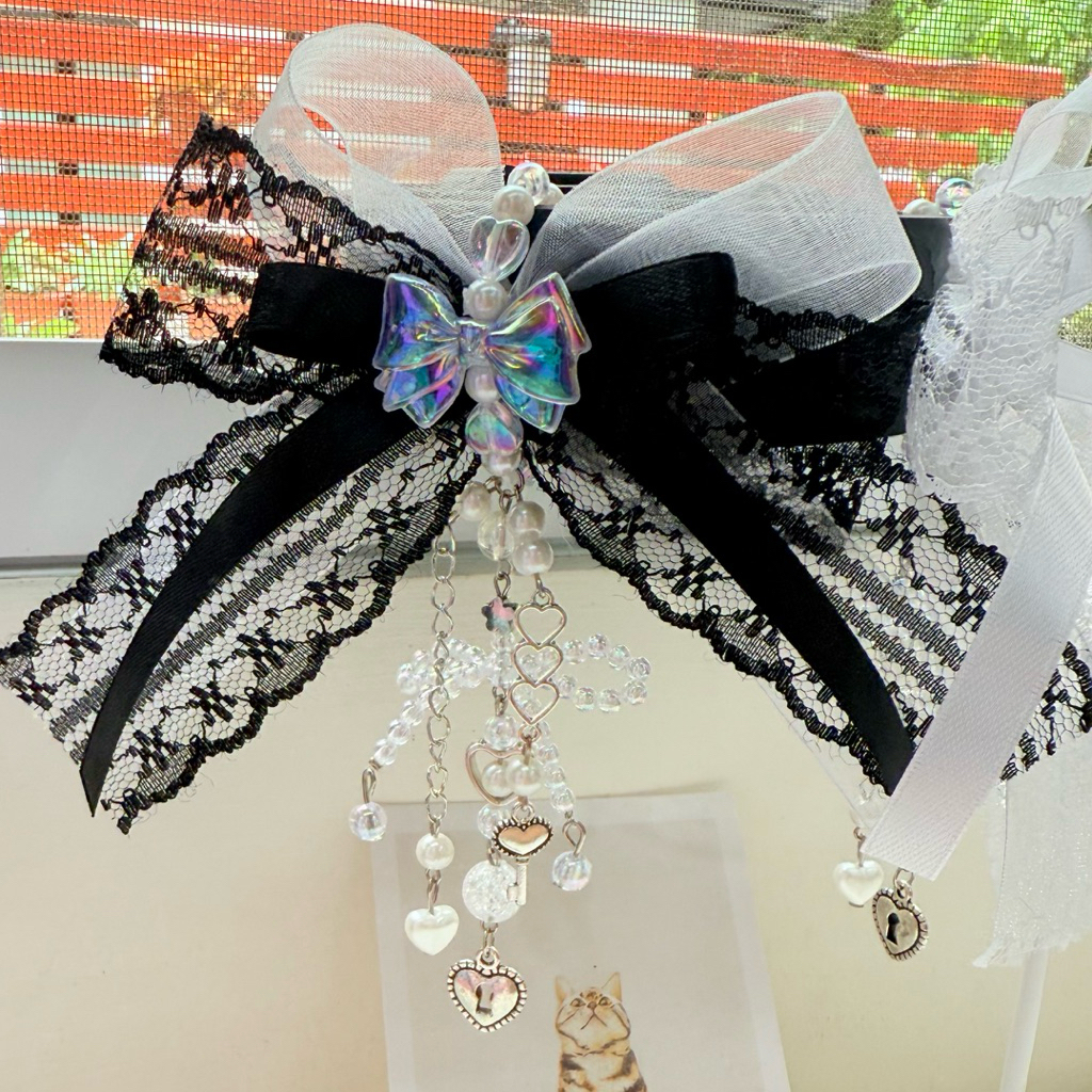 ที่รัดเข็มขัดนักเรียน สายรัดเข็มขัด ตัวตกเเต่งเข็มขัด ลูกไม้ลายโบว์ - รูปที่ 3