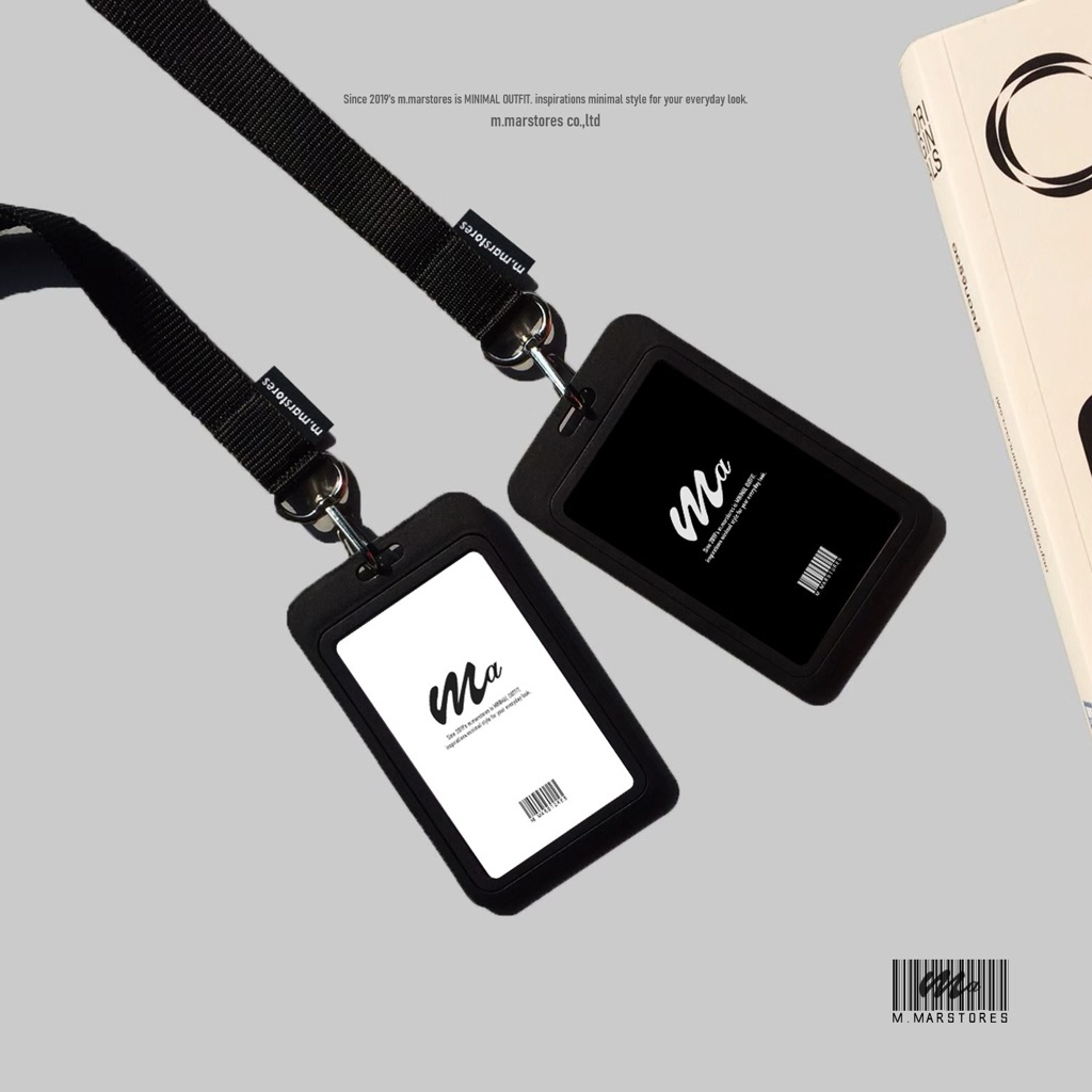 𝗖𝗔𝗥𝗗 𝗙𝗥𝗔𝗠𝗘 + 𝗦𝗧𝗥𝗔𝗣 𝟵𝟬 𝗖𝗠. [มีบริการสกรีนชื่อ] ที่ใส่บัตร + สายคล้อง สามารถใส่บัตรได้ 2 ใบ
