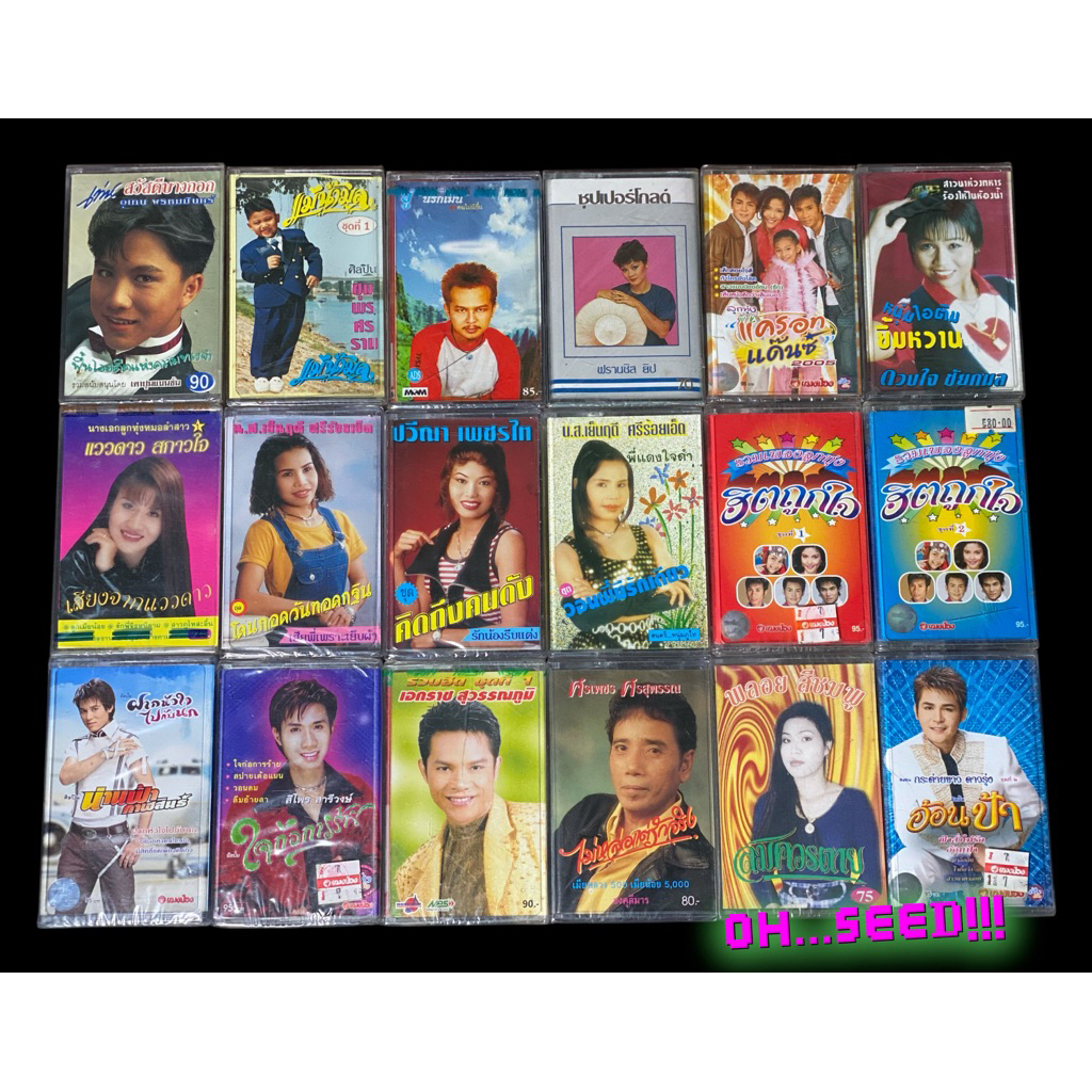 เทปเพลง: เพลงลูกทุ่ง ลูกกรุง ซีลมือหนึ่ง หายาก(สินค้าค้างสต๊อกเลิกผลิตแล้ว)