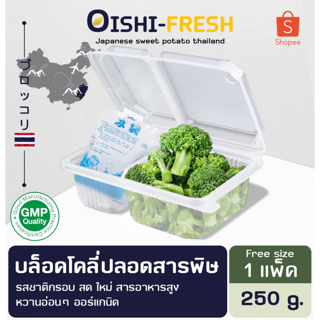 🛒สั่งรวมได้🥦บล็อคโคลี่ มินิเซต แพ็คเย็น 250 ก.ปลอดสารพิษ รสชาติกรอบ สด ใหม่ ใยอาหารสูง หวานออร์แกนิค เคลมได้ 1-2 วัน