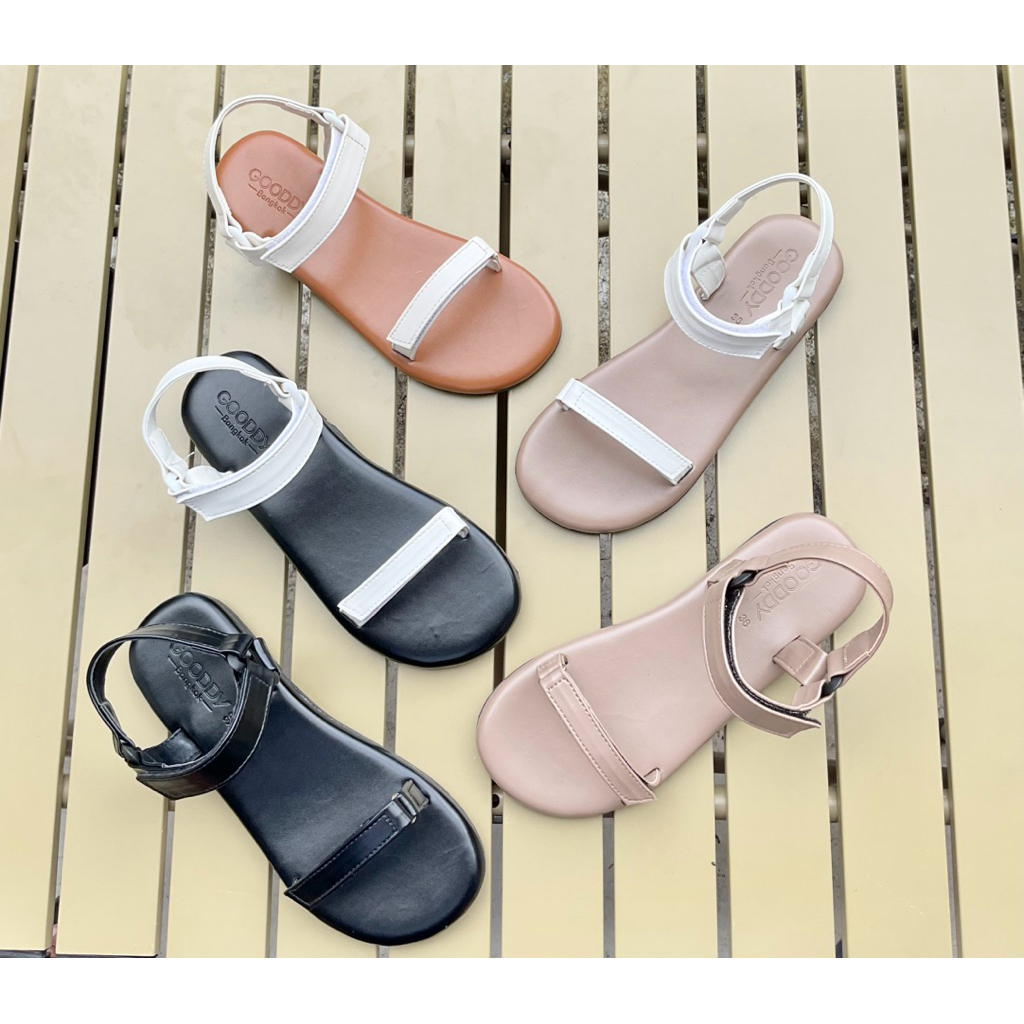 Bjt 01 รองเท้าแฟชั่นทรงแตะ by GOODDY รุ่น หน้าสวมรัดส้นพื้นนุ่มพิเศษบ.บ.