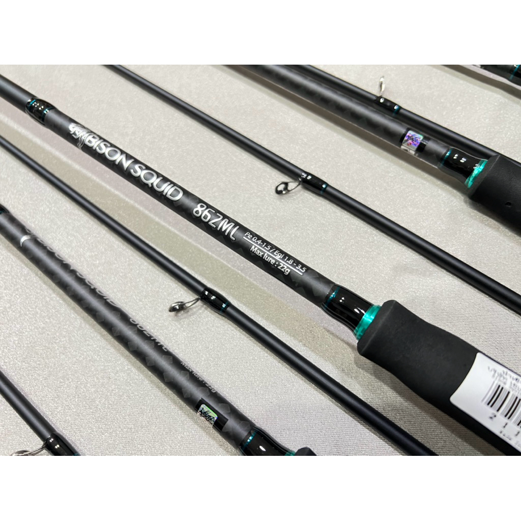 คันตกหมึก Bison Squid 862 ML ยาว 8.6 ฟุต 2 ท่อน ต่อกลาง ไกด์ SIC ทรง K