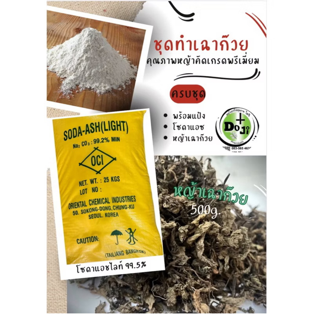 * ใหม่​ H O​T‼️โดจิ ชุดหญ้าทำเฉาก๊วยเหนียวหนึบได้10-12กก.​ พร้อมแป้งและโซดาแอซครบ.