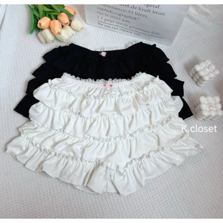 “Rosie Ruffle Skort” กางเกงกระโปรง ระบาย4 ชั้นแต่งลูกไม้งานน่ารัก งานฮิต เสื้อผ้าผู้หญิง