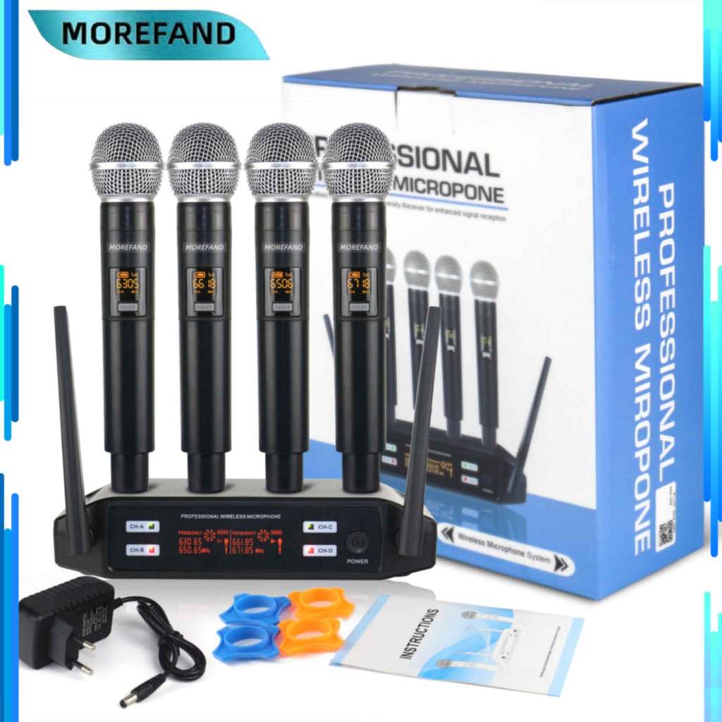Microphone 6004-58B4// Wireless Mikrofon mic wireless Tanpa Kabel Frekuensi UHF Mic Karaoke UHF Doub
