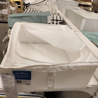 IKEA,แท้,กล่องผ้าอิเกีย อีเกีย ikea ขนาด33x38x33ซม.กล่องผ้าโพลีเอสเตอร์100%,วัสดุคล้ายกำมะหยี่,กล่องเก็บของอเนกประสงค์