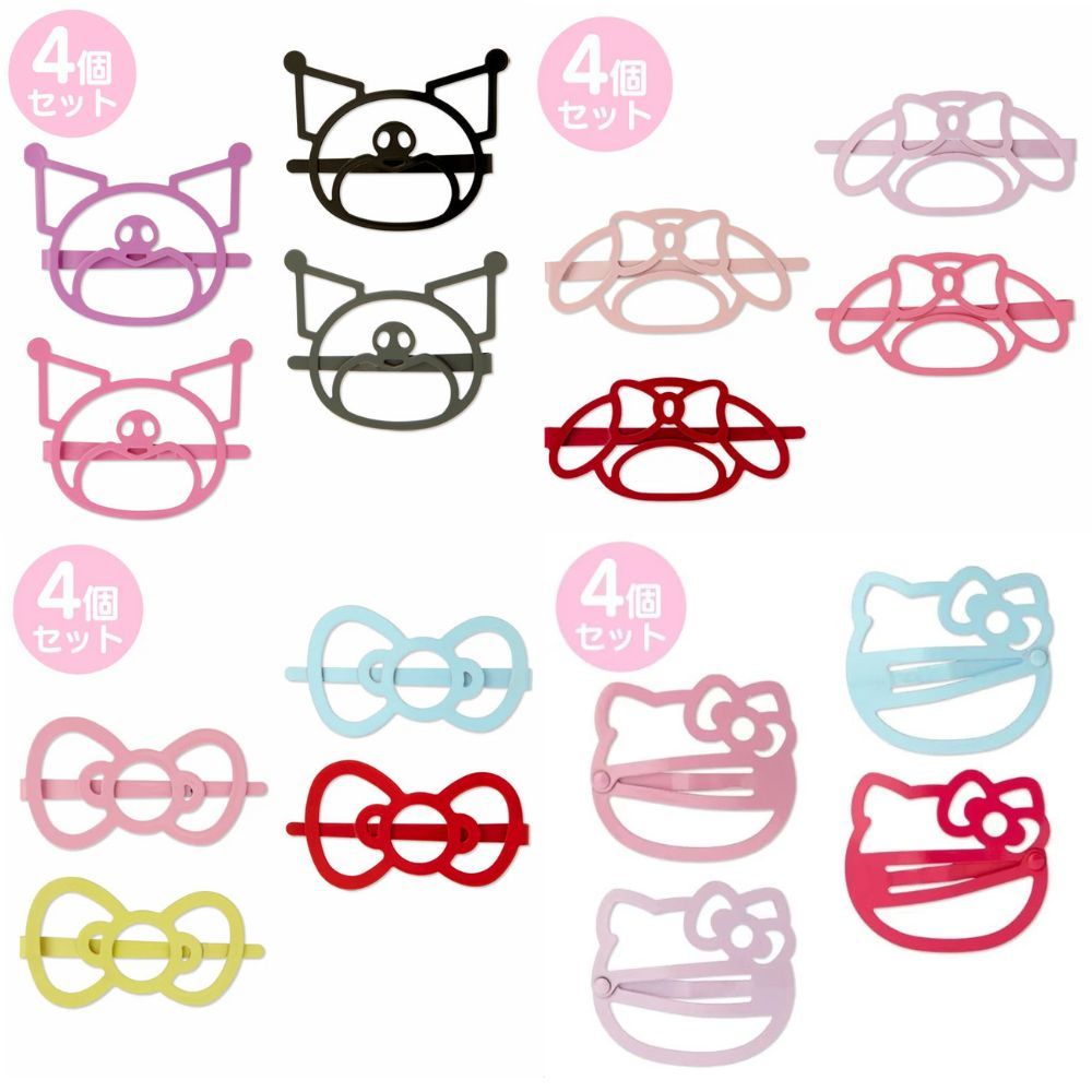 🇯🇵 กิ๊บ 4ชิ้น Colorful hairpins Ribbons Kuromi My Melody Hello Kitty