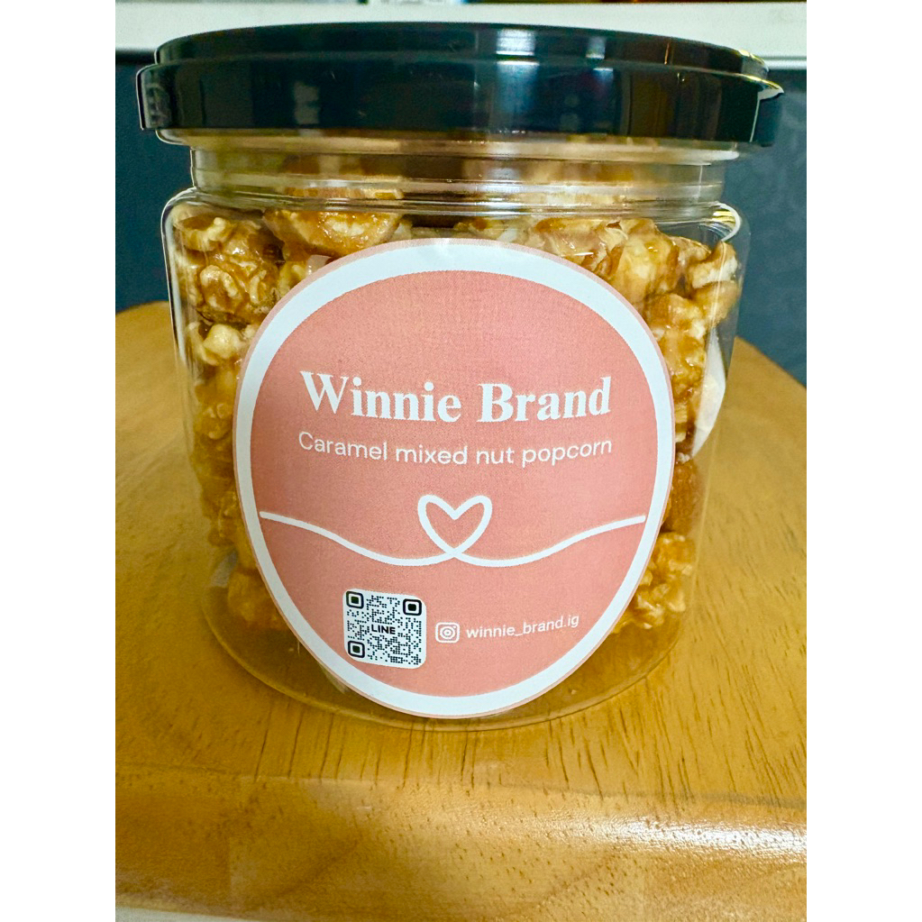 Caramel mixed nut popcorn