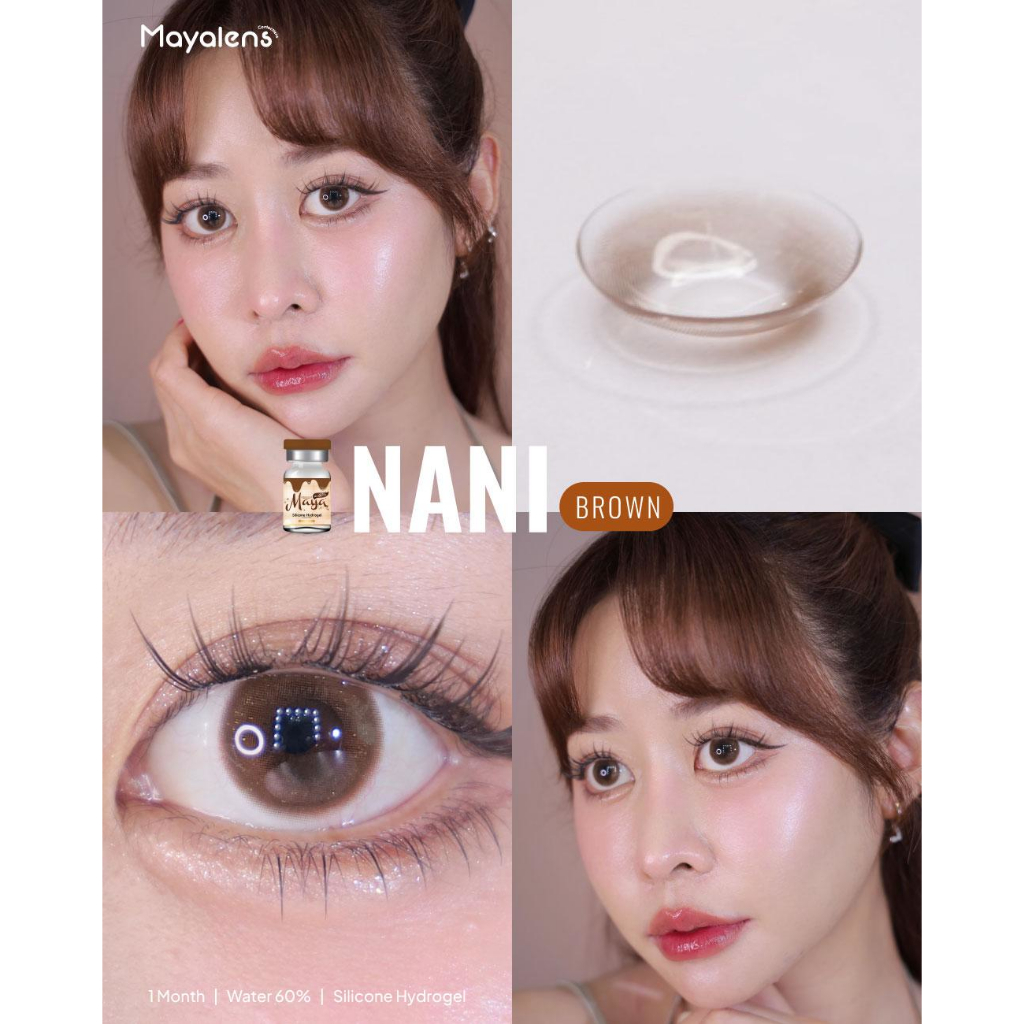 🔥คอนแทคเลนส์ ✨ขนาดมินิ✨Silicone Hydrogel ค่าอมน้ำ 60%✨Nani✨Mayalens Premium