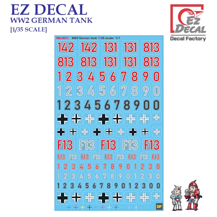 [EZ DECAL] A10 WW2 GERMAN TANK [1/35 SCALE ] PRE-CUT WATEWR SLIDE DECAL