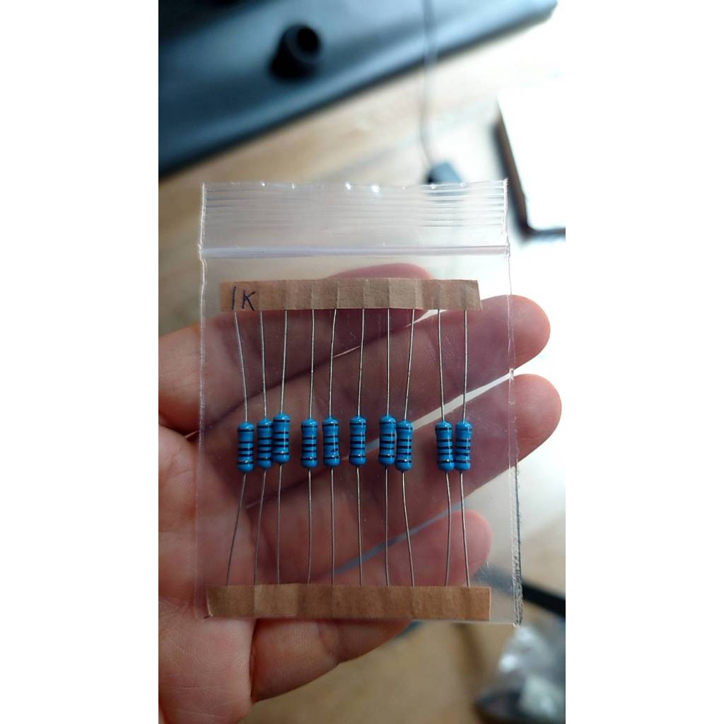 (10 ตัว) ตัวต้านทาน 1/2W ค่าความต้านทาน 1k โอห์ม ความคาดเคลื่อน 1% 10pcs Metal film resistor