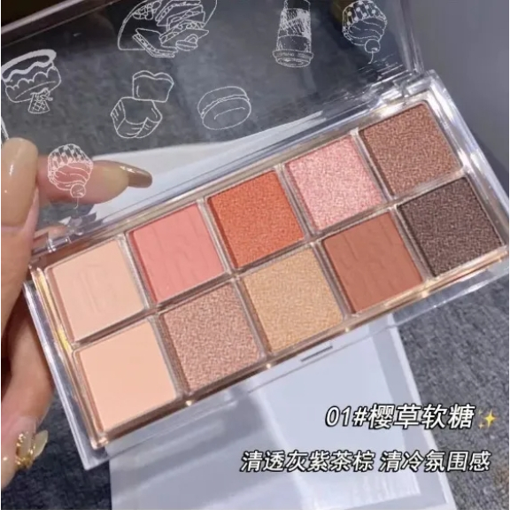 LAMEILA Eyeshadow Palette 🎨 พาเลทอายแชโดว์ 10 สี ทั้งเนื้อแมท & ชิมเมอร์ ✨🌈 โทนสีสวย ใช้ได้ทุกวัน ตลับใส