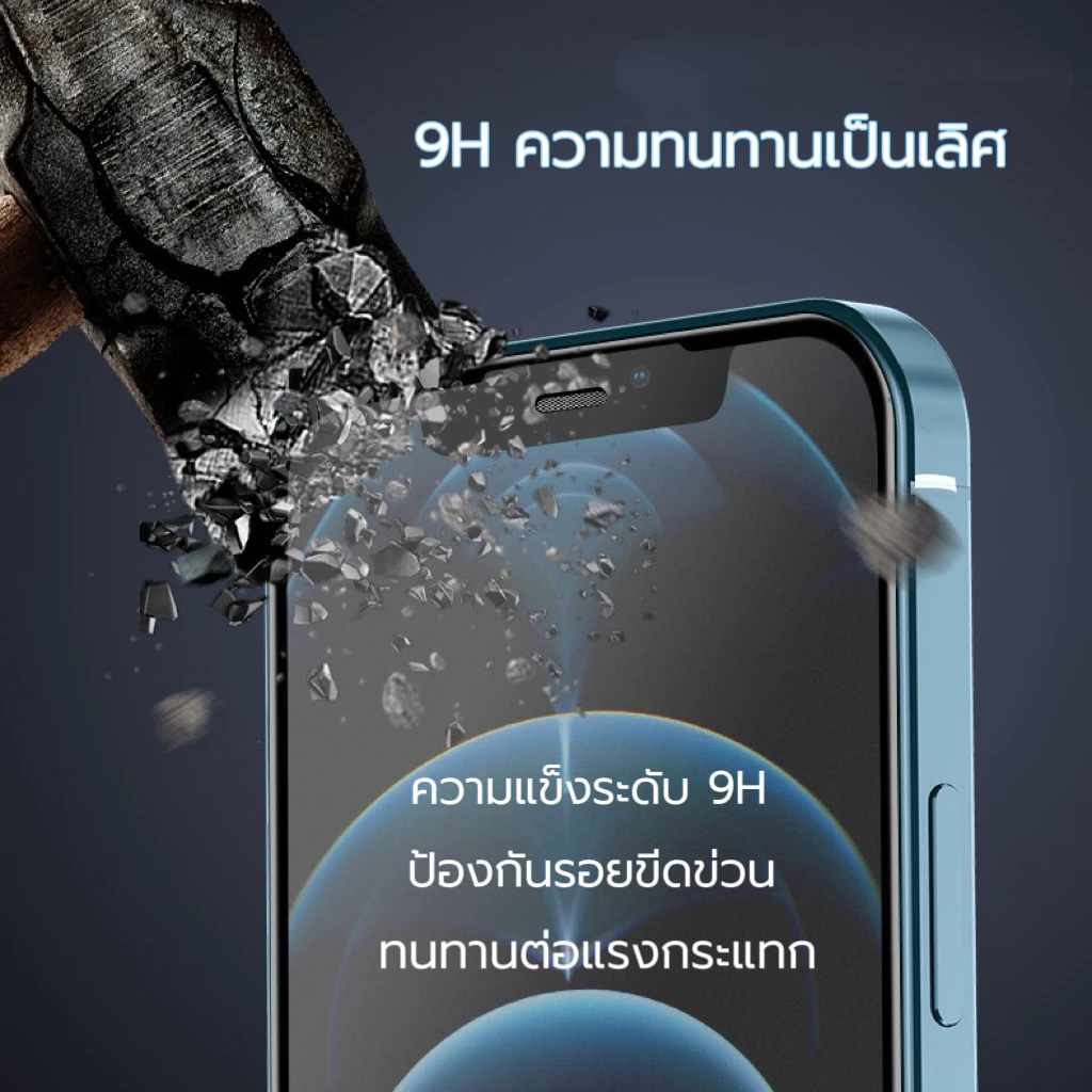 KONG ฟิล์มกระจกเต็มจอ ด้าน สำหรับ iPhone นิรภัย AG 17Air/17 Pro Max11/16E 16/15/14/13/12 mini 6Plus/7/8 Plus X XR XS Max thumbnail 8