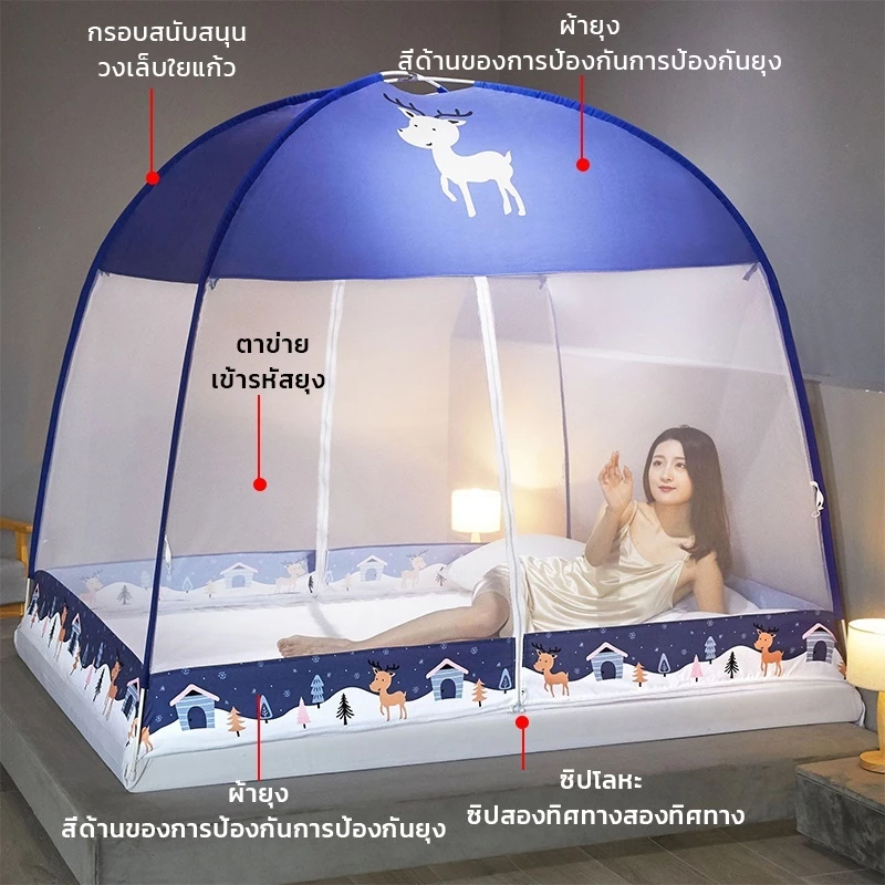 มุ้งเต็นท์กันยุง 4ฟุต 5ฟุต 6ฟุต พร้อมซิป thumbnail 3