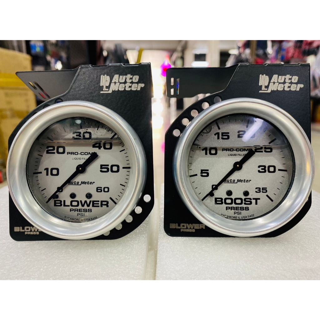 วัสบูสหน้าน้ำมัน 35psi 60psi หน้าขาวเข็มดำ พร้อมขาใบไม้สีดำ