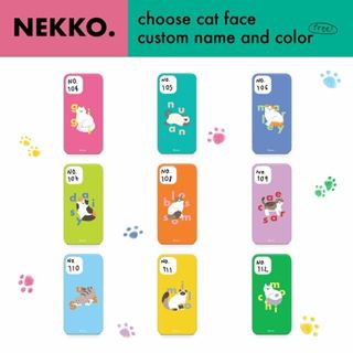 Flat.case - Nekko Case  (เลือกตัวอักษร หน้าสัตว์ ของแต่งฟรี)…