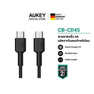 AUKEY สายชาร์จเร็ว60W  Circlet CC USB-C to USB-C Cable สายไนล่อนถัก | CB-CD45