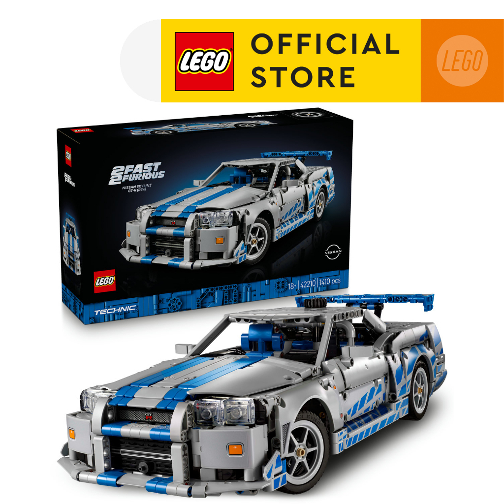 LEGO Technic 42210 Fast 2 Furious Nissan Skyline GT-R (R34) Car (1410pcs.), Building Blocks, Kids Toy