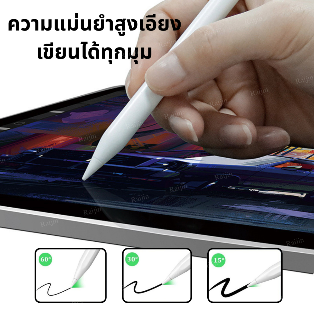 ปากกาสไตลัส วางมือบนจอ+แรเงาได้ ปากกาทัชสกรีน Stylus Pen สำหรับ Gen10,9,8,7,6 Air5 Air4 Air3 - รูปที่ 3