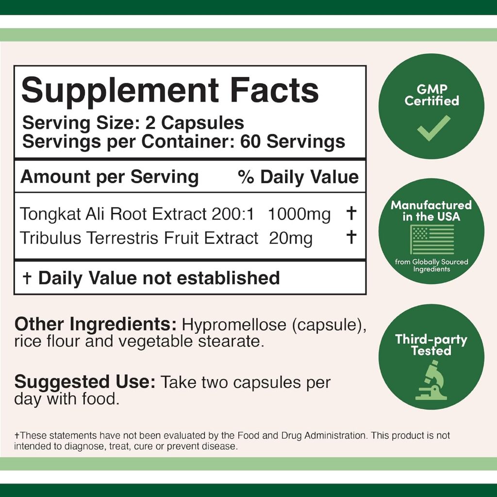 Double Wood Tongkat Ali Extract 200 to 1 for Men (Longjack) Eurycoma Longifolia 1020mg per Serving120 Capsules(No.3009) ราคา ถูกที่สุด ดีลบีเคเค แกลเลอรีภาพที่ 3