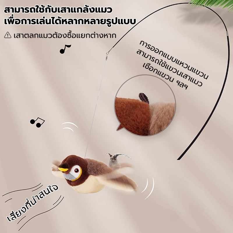 ของเล่นแมว ของแมว นกจำลอง ตุ๊กตาพูดได้ เพื่อนสัตว์เลี้ยง ชาร์จ USB ตุ๊กตาผ้ากำมะหยี่ ของเล่นหมา ราคา ถูกที่สุด ดีลบีเคเค แกลเลอรีภาพที่ 5