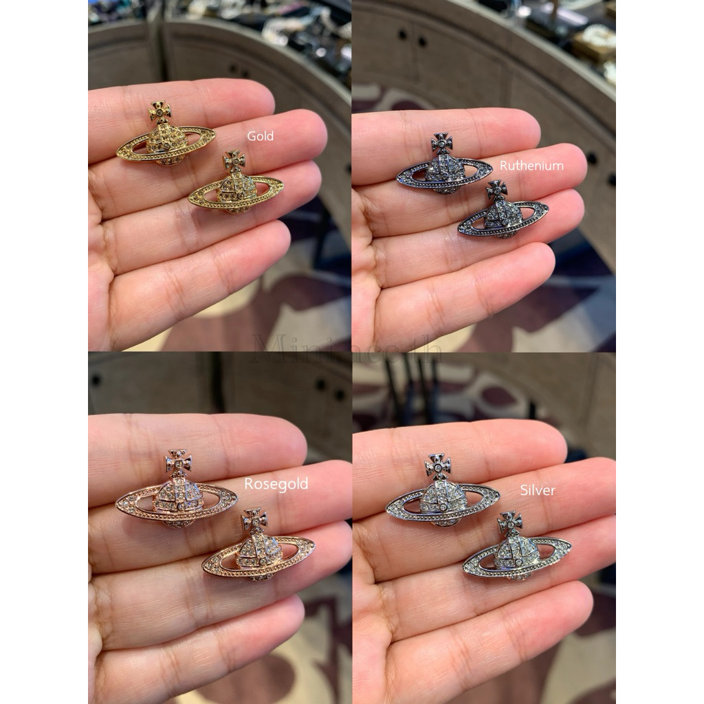 พร้อมส่ง✨*ถ่ายจากสินค้าจริงทุกรูปต่างหูรุ่นฮิต Minibas สีsilver/gold