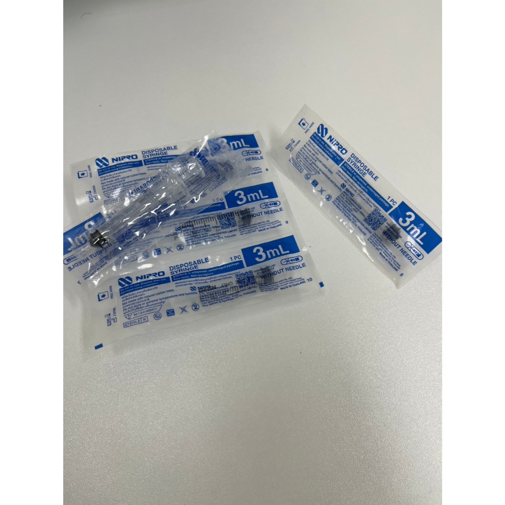 หลอดฉีดยา Syringe 3 ml ไม่มีหัวเข็ม ยี่ห้อ Nipro