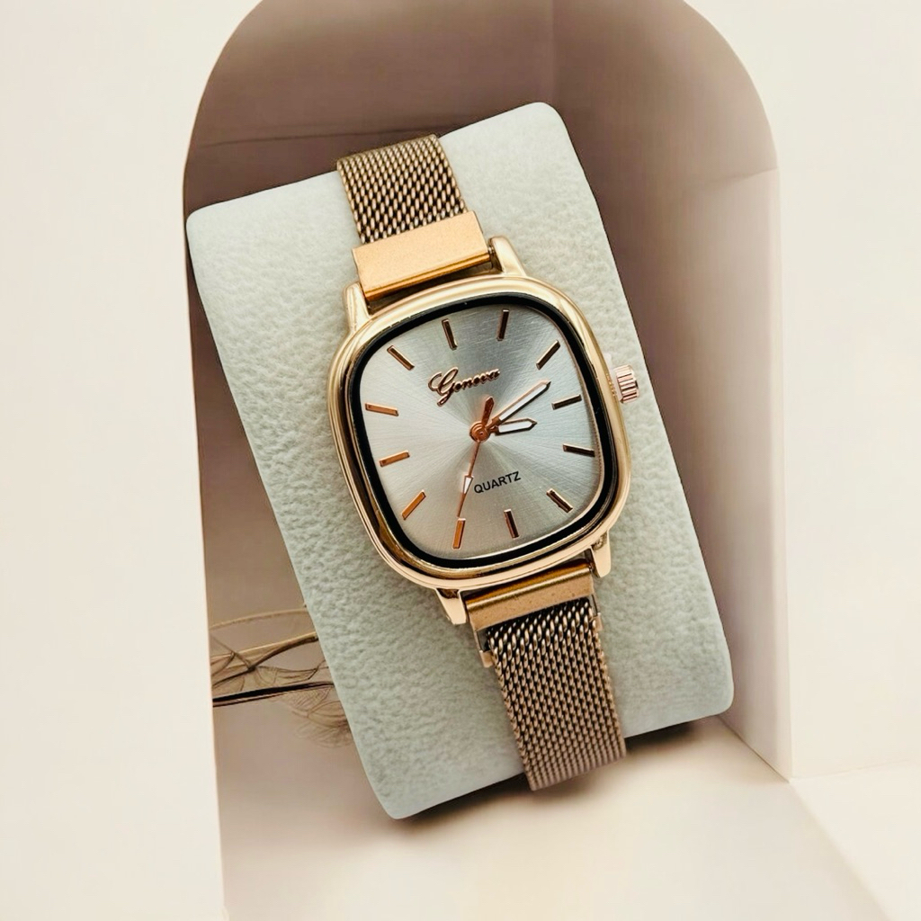 นาฬิกาแบรนแท้  Geneva สายแม่เหล็ก มีบริการส่งด่วน ‼️ ไม่ต้องตัดสาย สายปรับได้