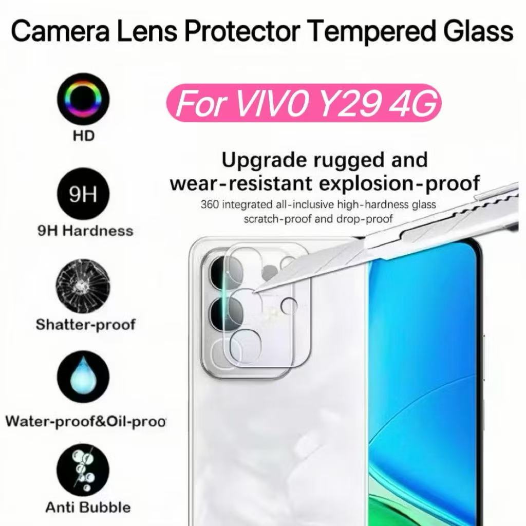 ฟิล์มครอบกระจกกล้อง 3D ฟิล์มกระจกเลนส์กล้อง สำหรับ Vivo Y29 4G เลนส์กล้องใส