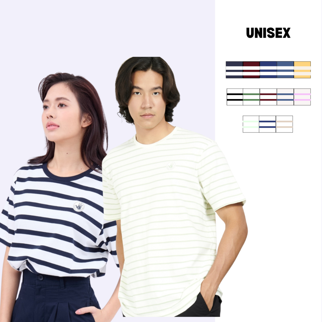 BODY GLOVE [ มีให้เลือก 16 สี ] Basic Stripe T-Shirt เสื้อยืดแขนสั้น รวมสี 2024