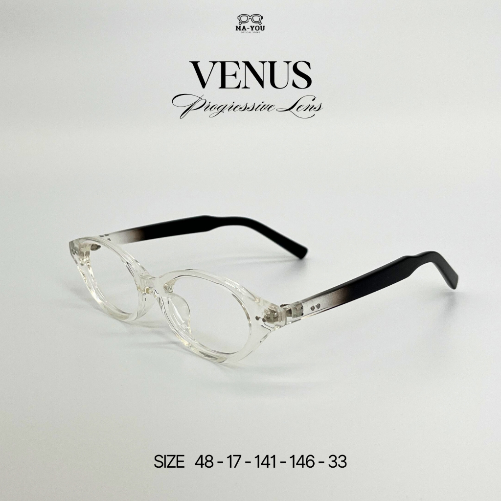 แว่นตาสายตายาวเลนส์โปรเกรสซีฟ รุ่น VENUS '' วีนัส '' TR27092  กรอบแว่นพลาสติกTR90 เลนส์ออกแดดเปลี่ยนสีเทาดำ - รูปที่ 3