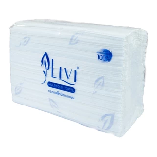 (ยกลัง) Livi กระดาษเช็ดมือพับต่อเนื่อง M-Fold หนา 1 ชั้น 250 แผ่น จำนวน 16 แพ็ค/ลัง