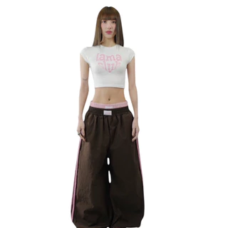 FlexTee เสื้อครอป สกีนเพชรแนบตัว ลามะ ทรงสวยผ้านุ่มมาก