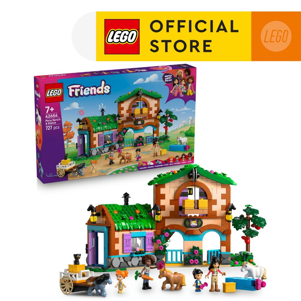 LEGO Friends 42654 Pony Ranch & Stable (727pcs.), Building Blocks, Kids Toy