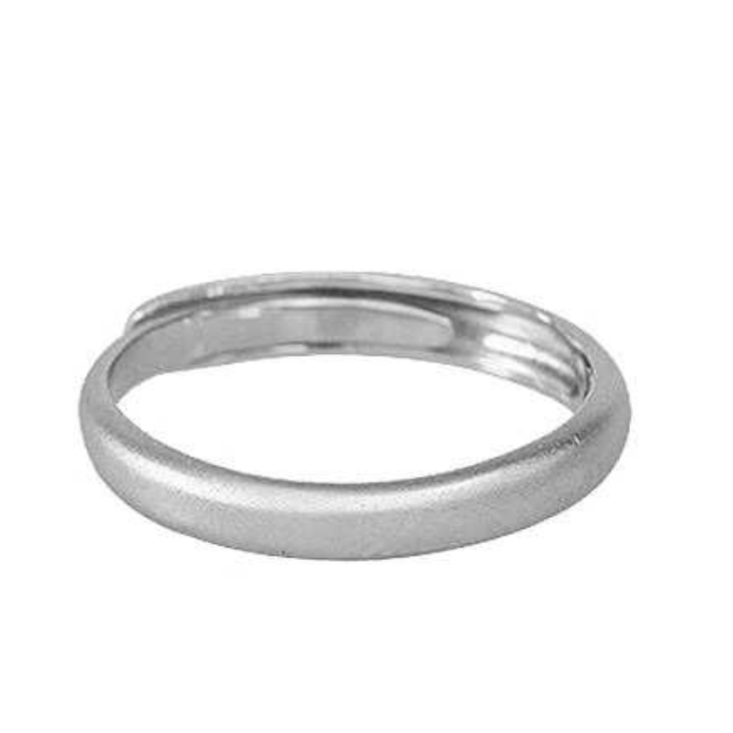 หวนเงินแท้ S925 แบบเรียบไม่มีลาย ปรับขนาดได้ สำหรับคู่รัก สไตล์มินิมอล