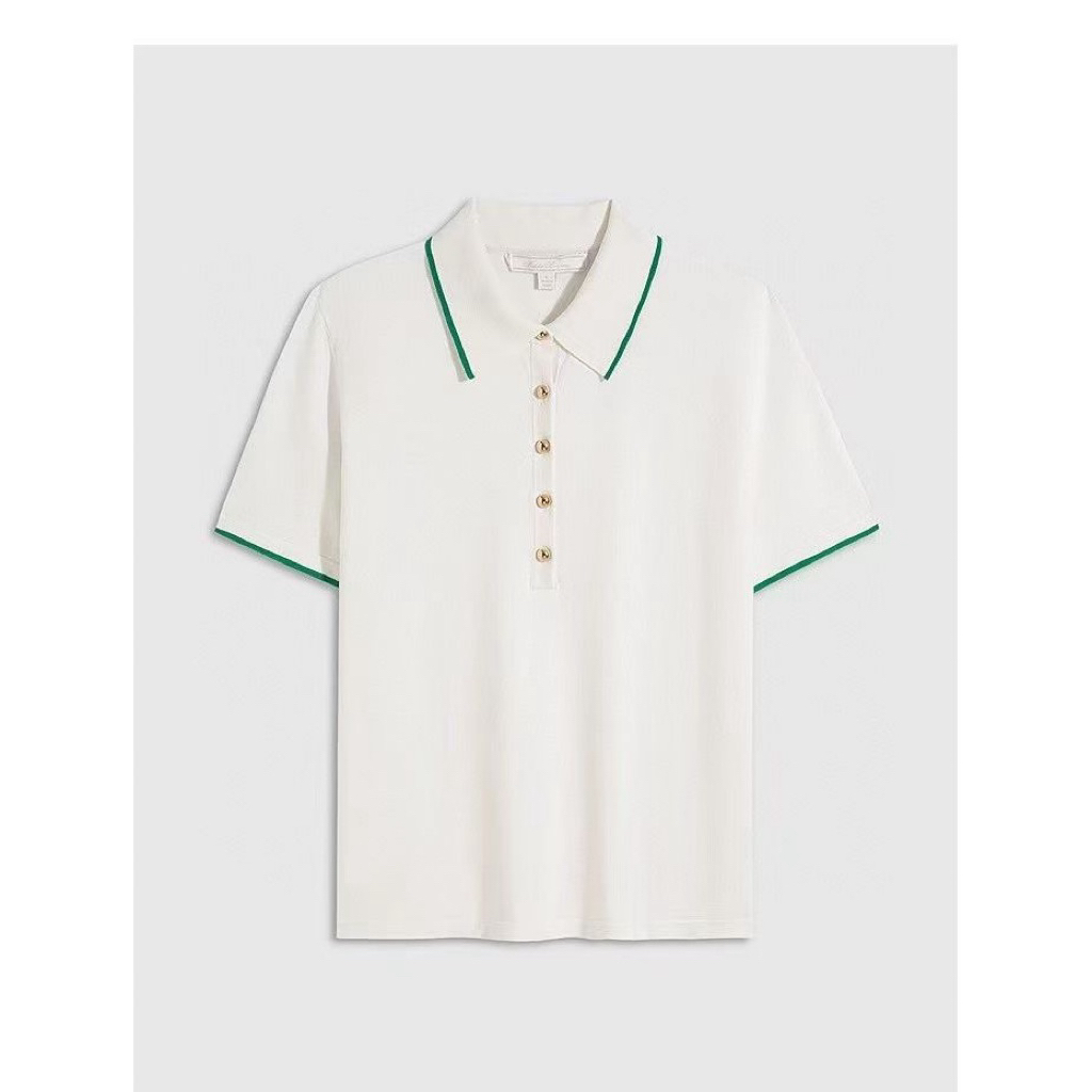 do** เสื้อคอโปโล brooksbrothers Tipped Polo Sweater in Silk Blend มี 2 สี สินค้าใหม่ ของแท้