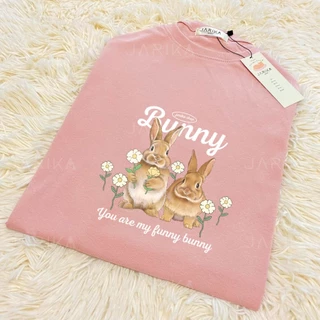 Jarikashop - เสื้อยืดลาย Rabbit garden ( งานป้าย.. Jarika ) ( จ165 )( 2/2 )