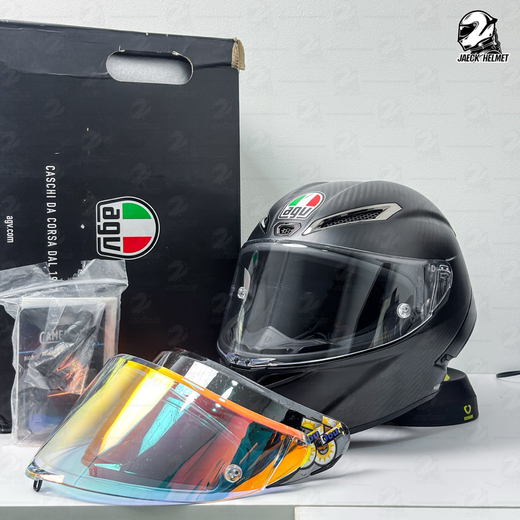 หมวกกันน็อค AGV Pista GP-RR Matt Carbon Size Ms มือสองสภาพสวย กล่องมี แถมชิว 2 อันชิวใสแท้
