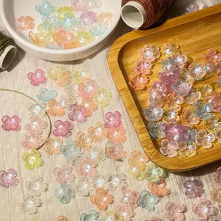 จี้ลูกปัดดอกไม้ ลูกปัดดอกไม้แบบครอบ 10กรัม diy