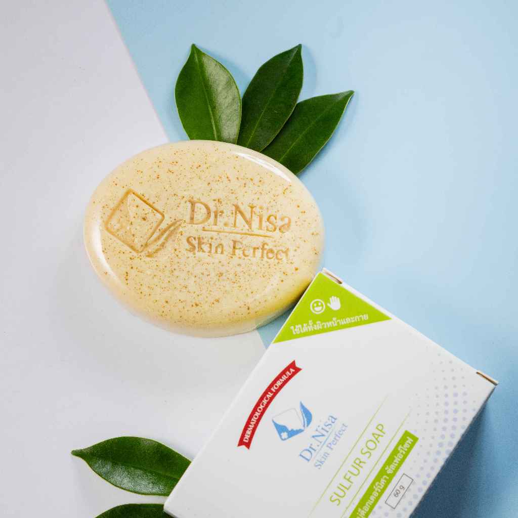 DR.NISA SULFUR SOAP (ด็อกเตอร์ นิศา ซัลเฟอร์ โซฟ) ขนาด 60g.สบู่สำหรับคนเป็นสิว