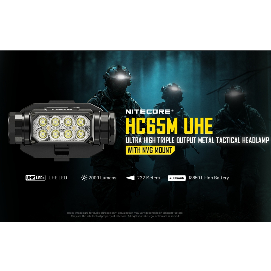NITECORE HC65M UHE Headlamp Max Output 2,000 Lumens ไฟติดหมวก