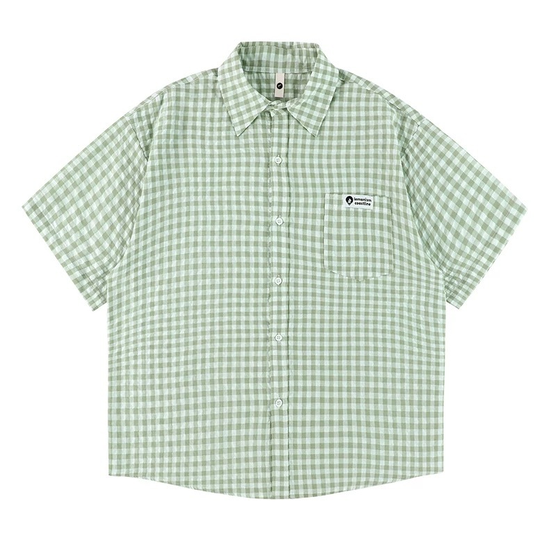 CLIFF เสื้อเชิ้ตแขนสั้น การออกแบบตาราง สี หลวมแมทช์ลุคง่าย แฟชั่นยอดนิยม - รูปที่ 6